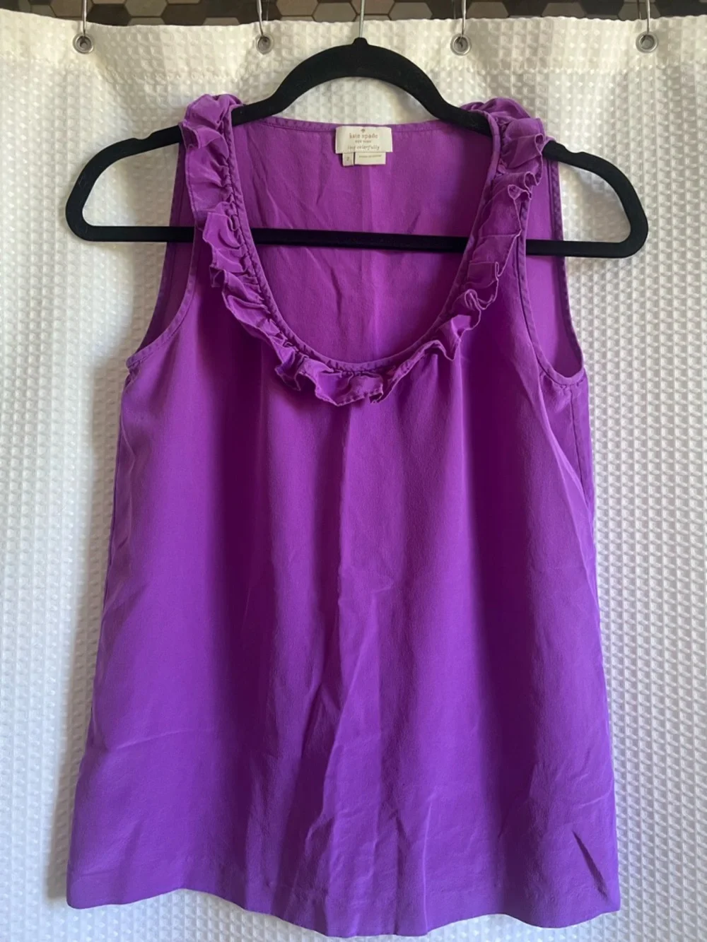 kate spade Violet Ruffle Scoop Neck Sleeveless tank